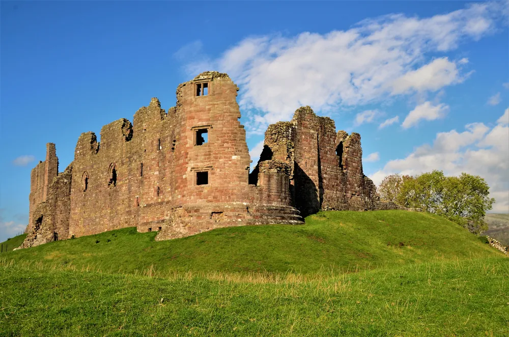 A view of the ruins of the medieval Brough castle in Cumbria.