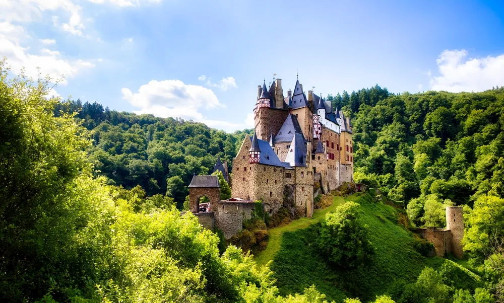 Famous Eltz Castle (Burg Eltz) in the Hills above the Mosel River, Germany