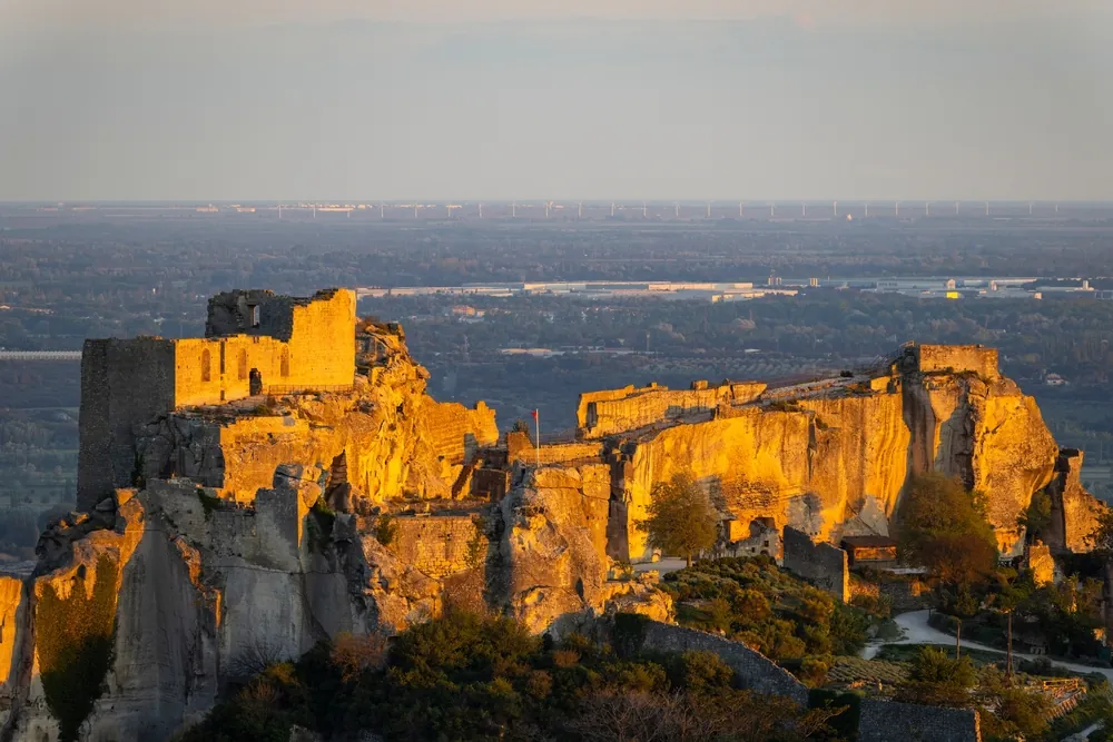 Medieval castle and village, Les Baux-de-Provence, Alpilles mountains, Provence, France