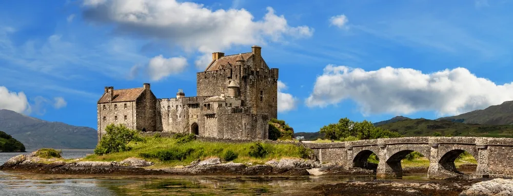 Eilean Donan is a small tidal island with a picturesque castle that frequently appears in photographs, film and television.