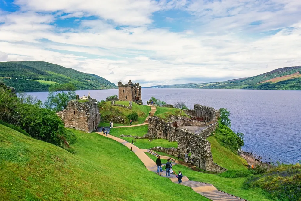 View at Urquhart castle by Loch ness in the Scottish highlands
