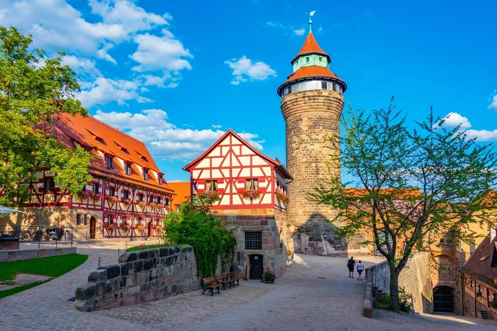 Courtyard of Kaiserburg castle in Nürnberg, Germany.