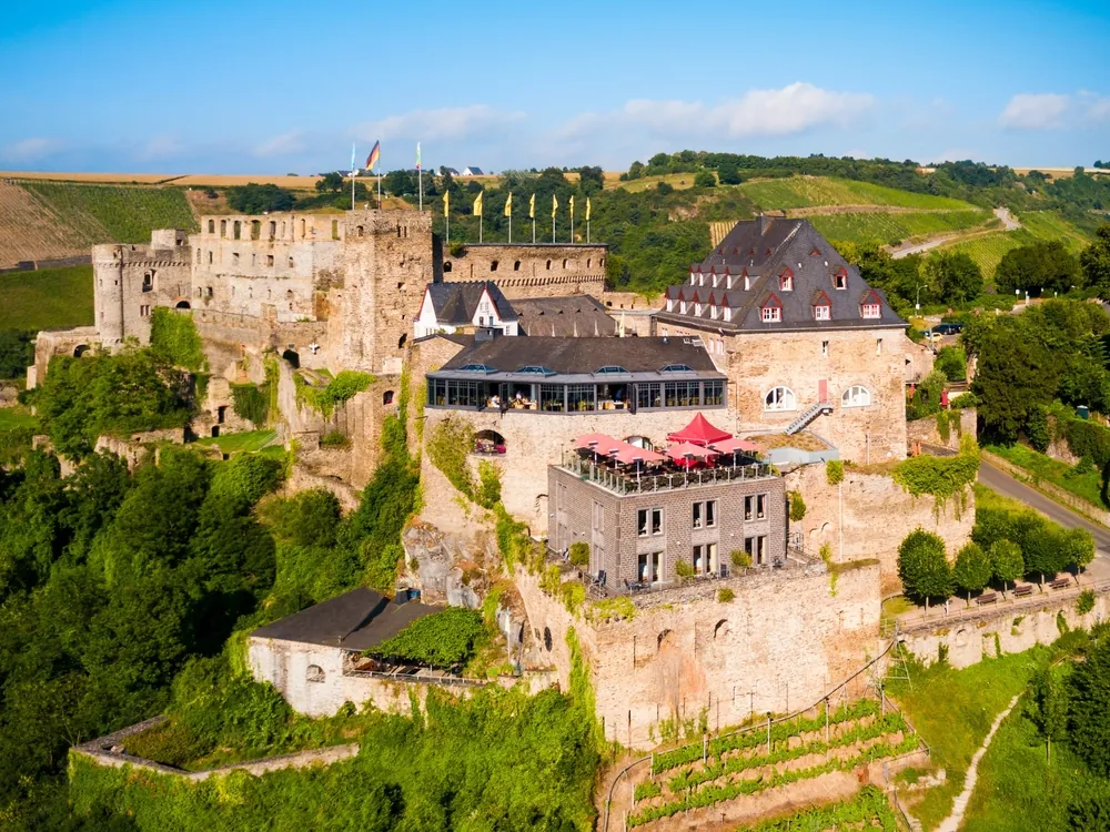 Rheinfels Castle or Burg Rheinfels is a castle ruin located above the bank of Rhine river in Sankt Goar, Germany