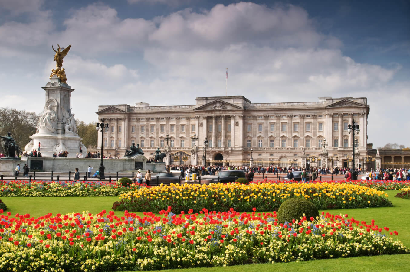 Buckingham Palace in London, the working royal palace and London residence of the British monarch