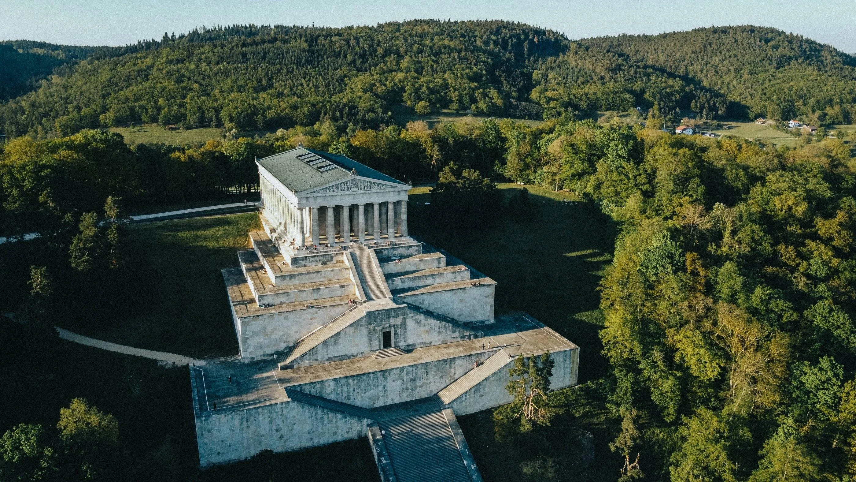 Walhalla above the Danube near Regensburg, the neoclassical hall of fame built by Ludwig I to honour distinguished Germans, castles near Munich