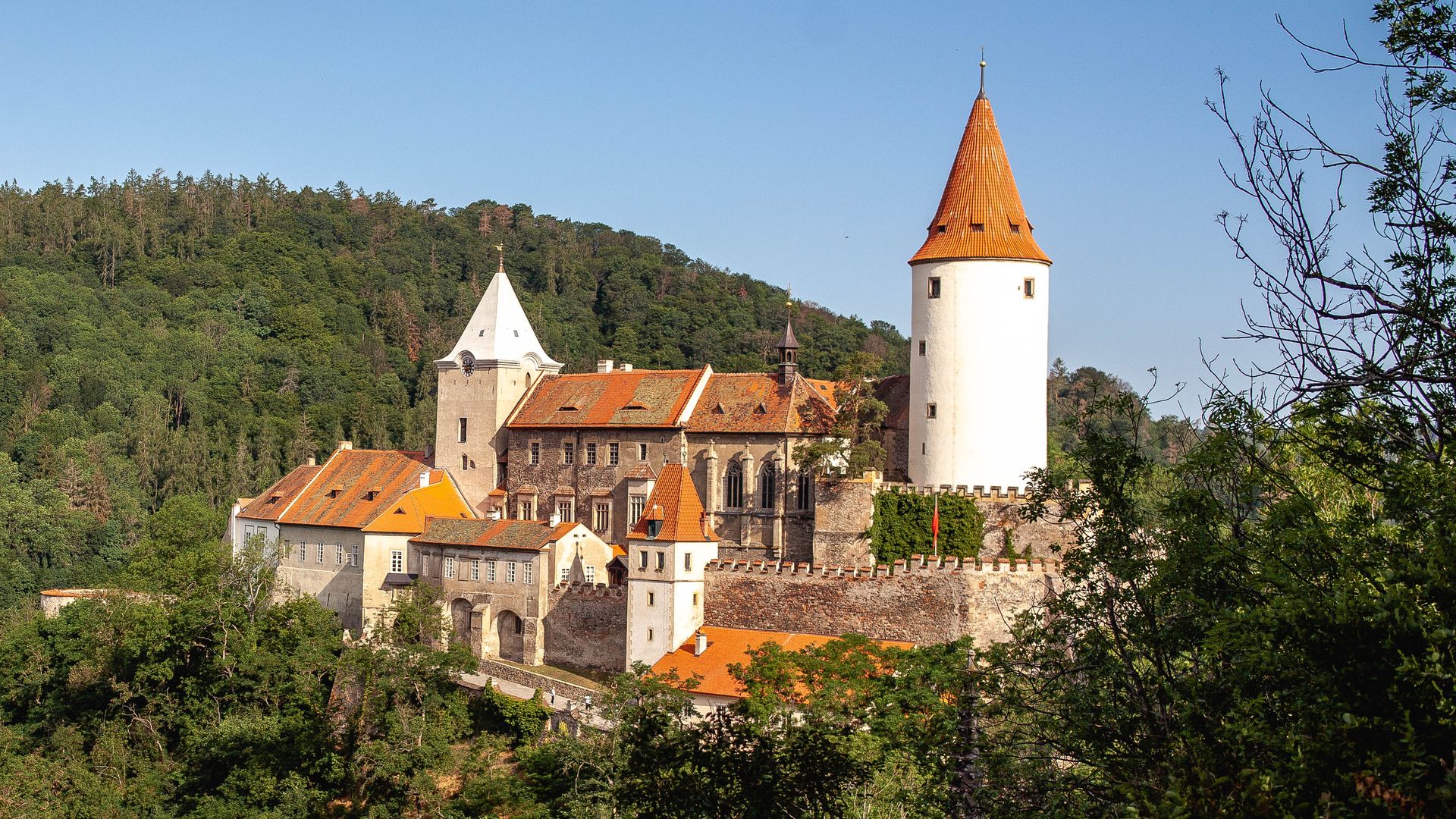 Křivoklát Castle deep in the Bohemian forests, the 13th-century royal hunting castle of the Přemyslid kings, castles near Prague