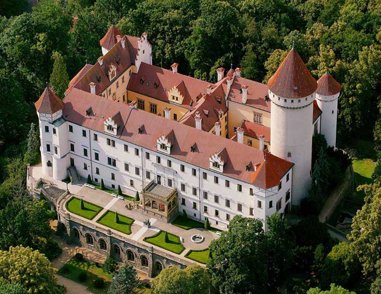 Konopiště Castle south of Prague, the historic Habsburg residence of Archduke Franz Ferdinand before his Sarajevo assassination in 1914, castles near Prague