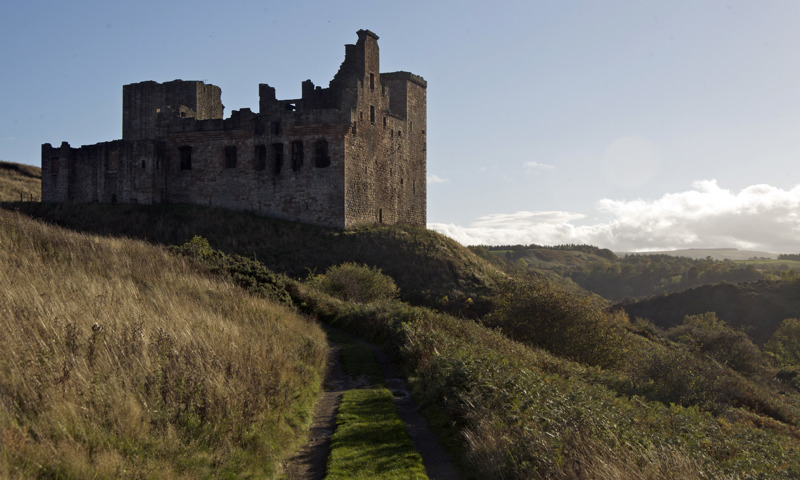Crichton Castle in Midlothian, the 14th-century Chancellor's stronghold with its remarkable diamond-pointed Italian Renaissance courtyard, castles near Edinburgh