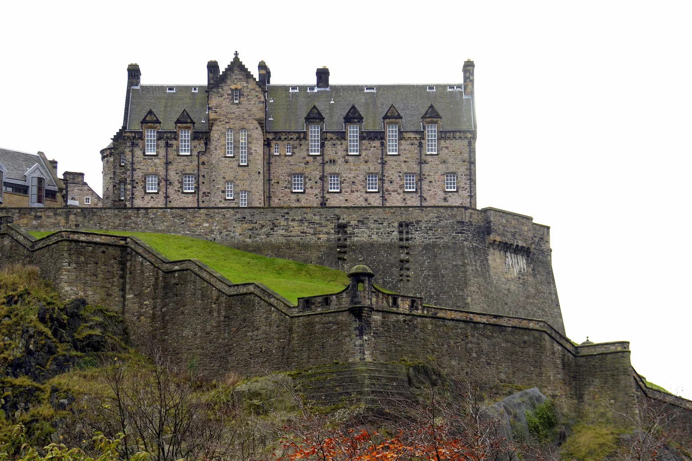 Edinburgh Castle, one of Britain's most haunted castles, on its volcanic rock