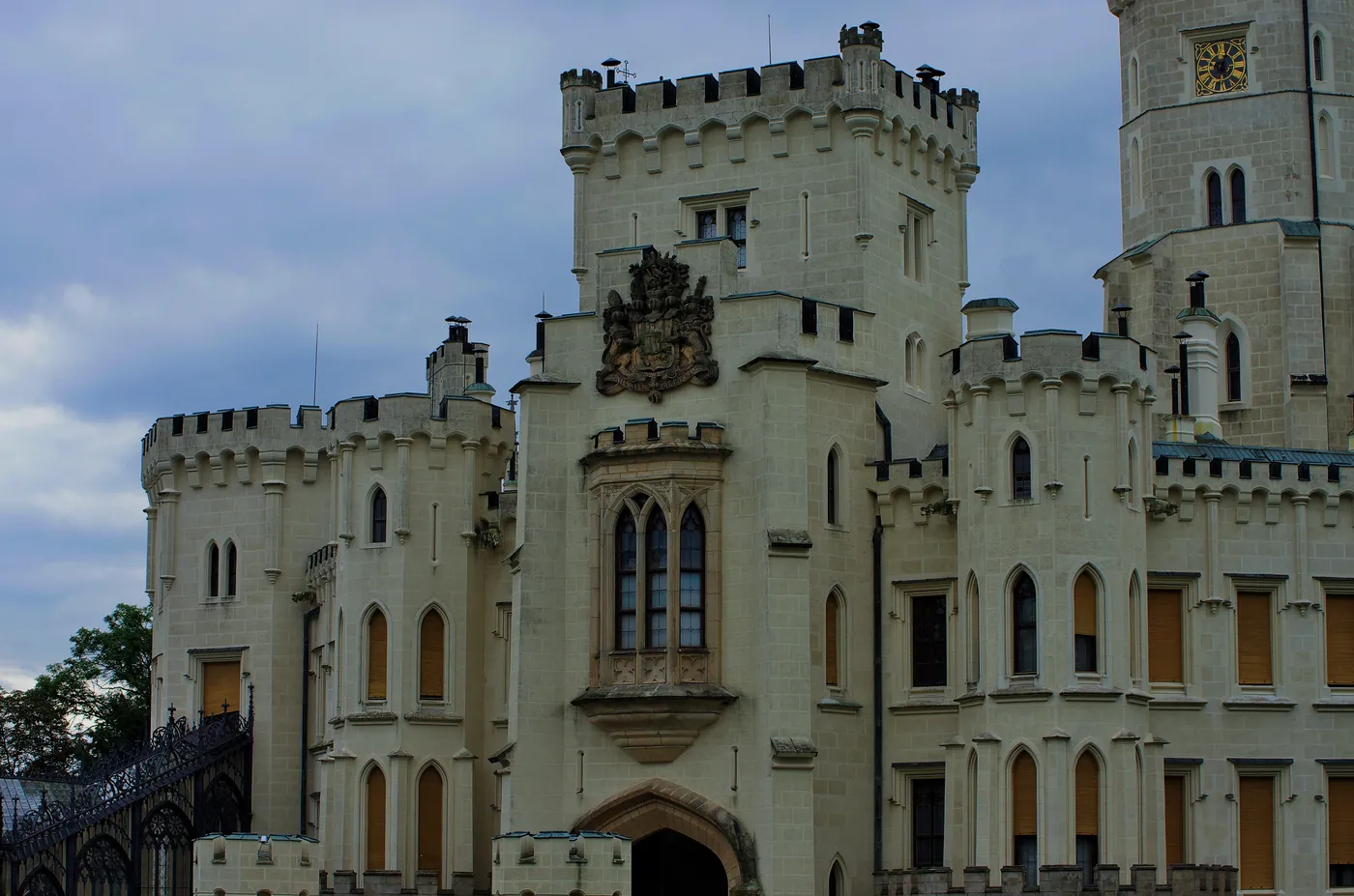 Hluboká Castle, a white fairytale castle in the Czech Republic