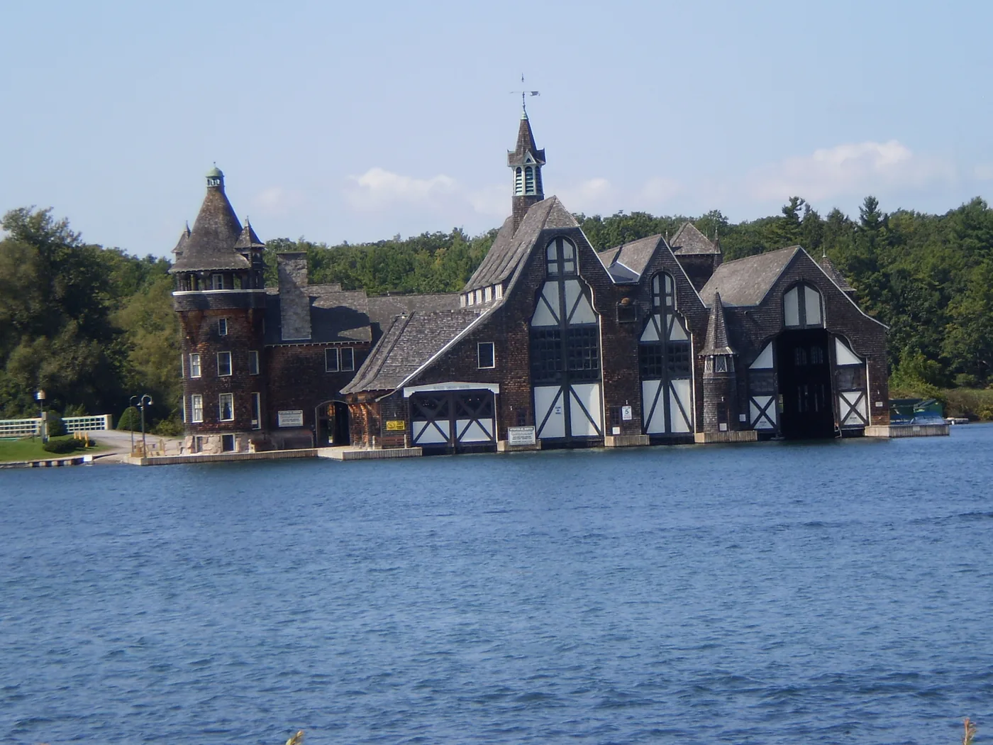The Boldt Yacht House on Wellesley Island, where George Boldt kept his boats near Heart Island in the Thousand Islands