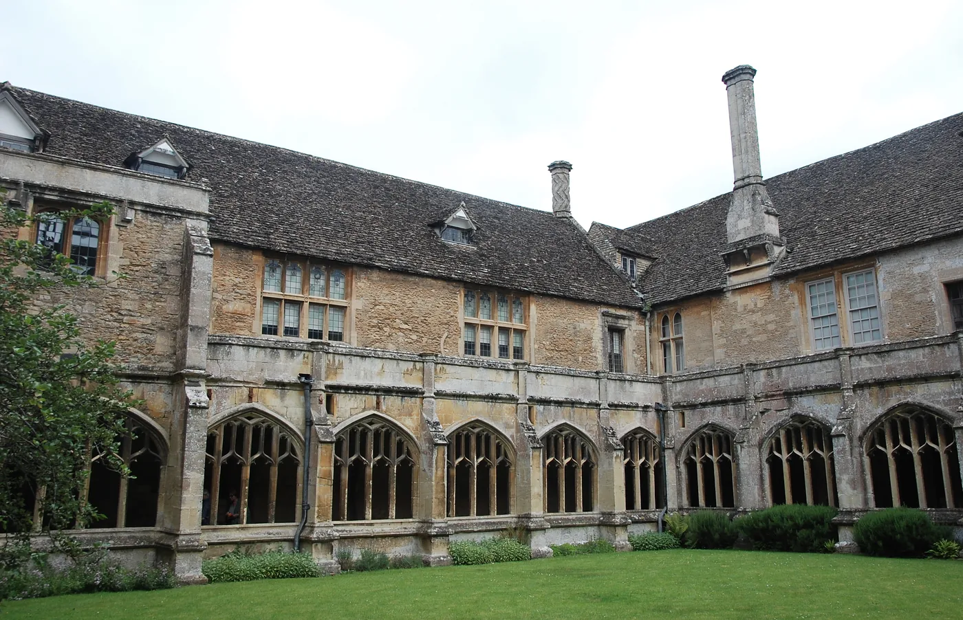 The cloisters of Lacock Abbey in Wiltshire, a Hogwarts filming location for the Potions classroom in Harry Potter