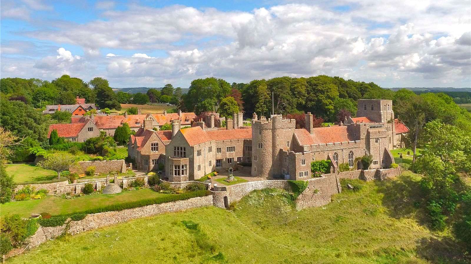 Lympne Castle above Romney Marsh in Kent, the medieval castle with Roman and Norman roots sold for £5.5 million