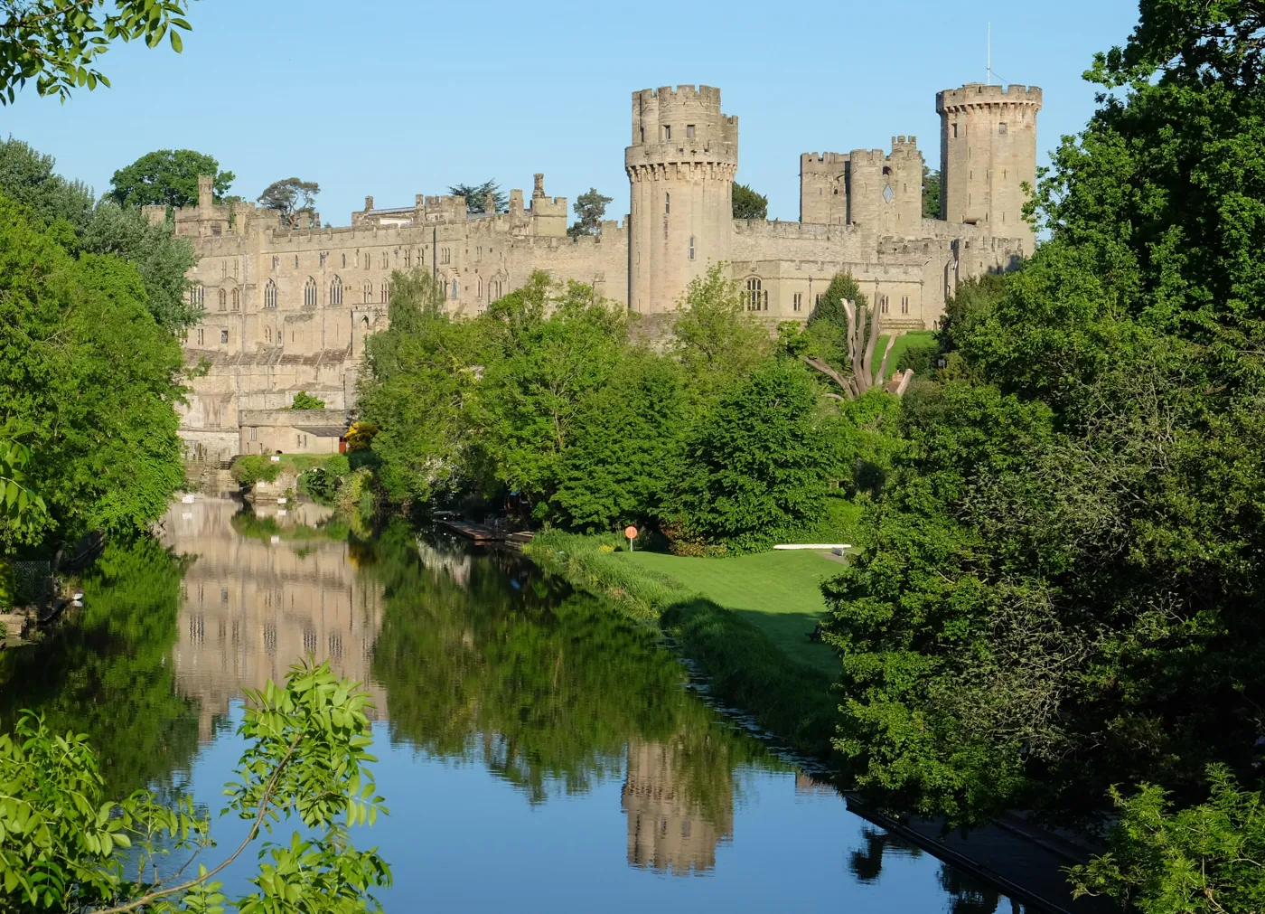 Warwick Castle, one of the finest medieval fortresses in England