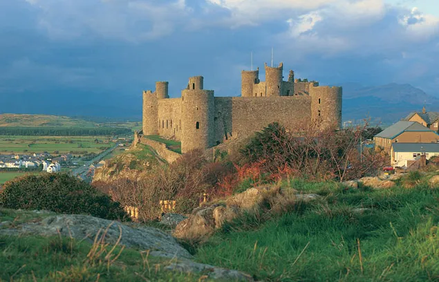 Harlech Castle on its crag above Cardigan Bay, site of the longest siege in British history