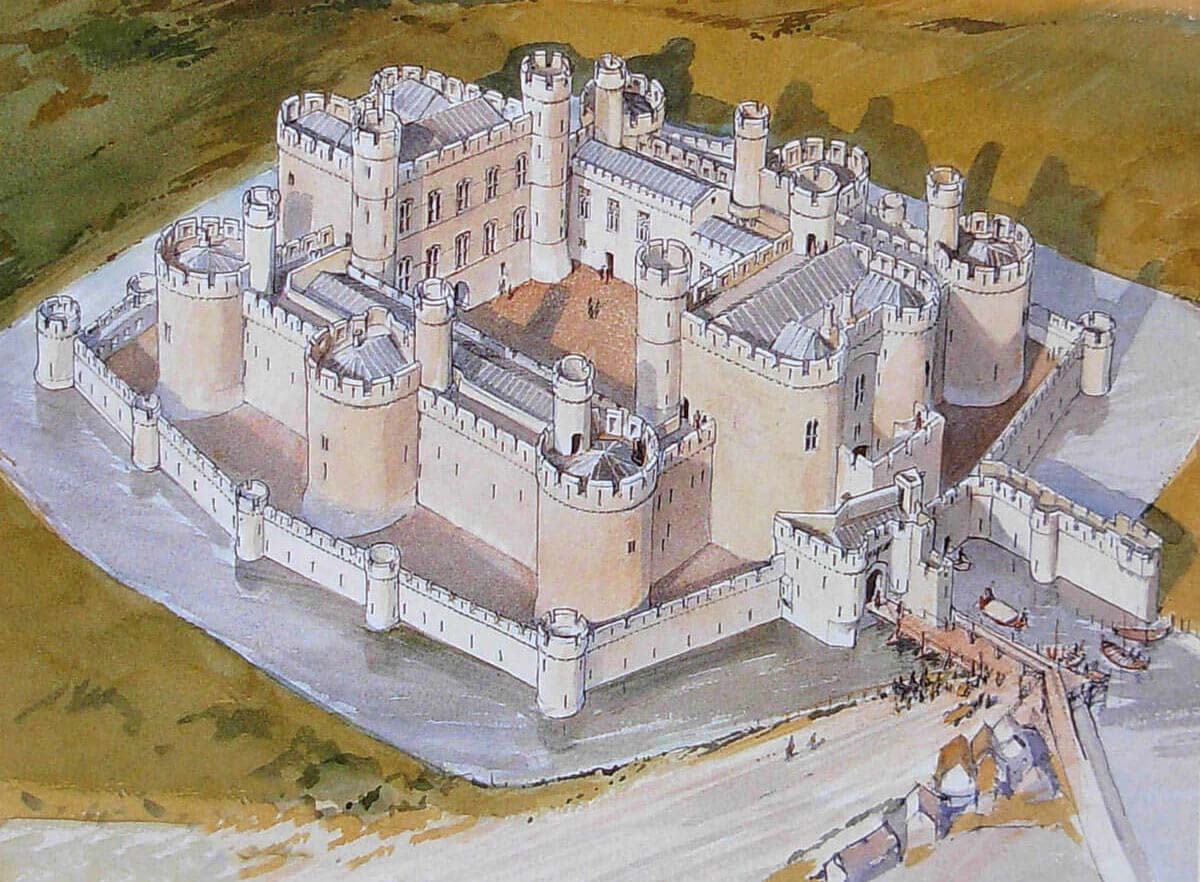 Beaumaris Castle's concentric defences, one ring of walls set inside another