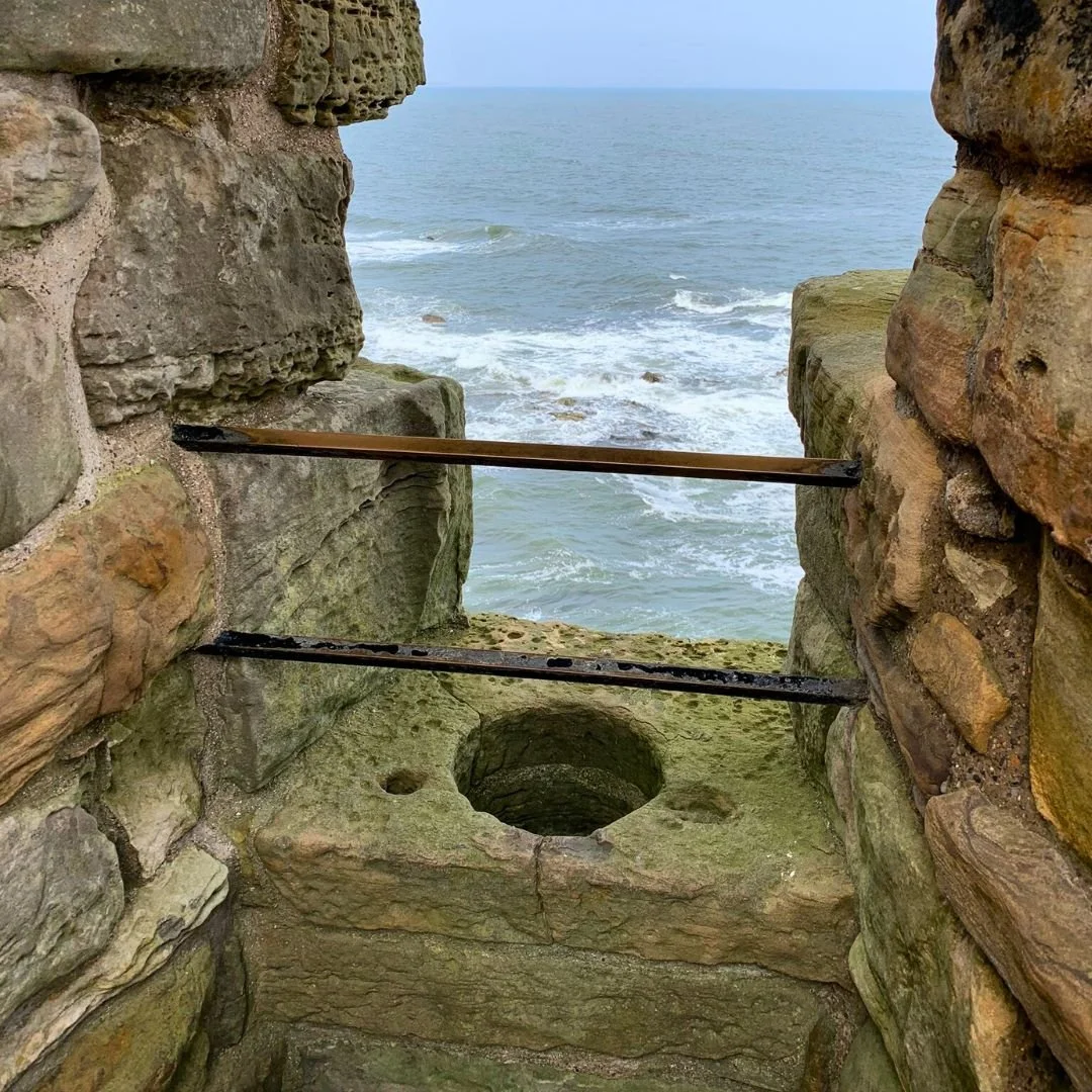 A garderobe, the medieval castle toilet built into the wall